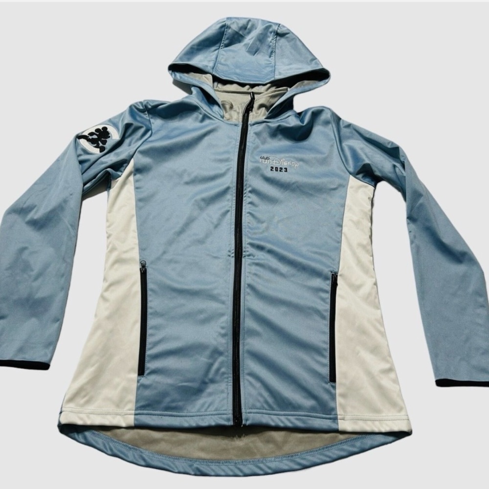 Club RunDisney Member Hooded Full Zip Jacket Blue Grey 2023 Womens Sz M Running